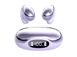 Auriculares Bluetooth Panoona Clip Condução Óssea Design Aberto Roxo