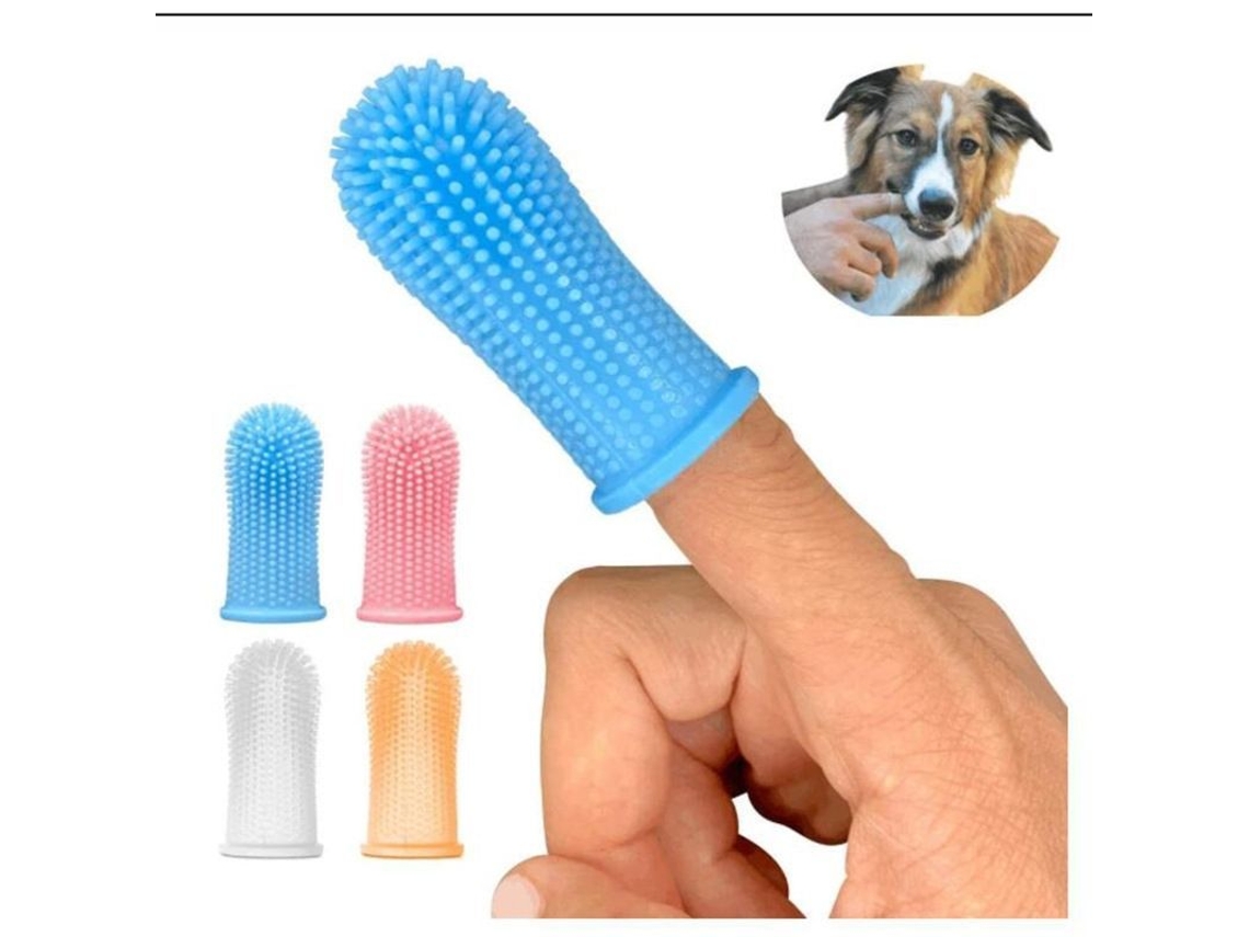 2025 Escova De Dentes Para Cão 4 Peças Escova De Dedo Em Silicone Alimentar Limpeza Bucal De Mascota