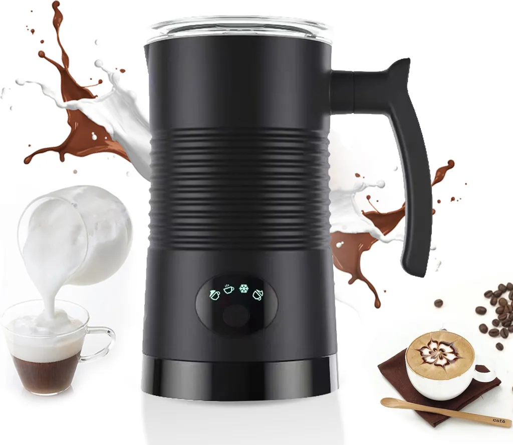 Espumador De Leite, 4 Em 1, Espumador Quente/frio, Interior Antiaderente Removível, 11,84 Oz/350 Ml, Espumador De Leite Elétrico A Slowmoose