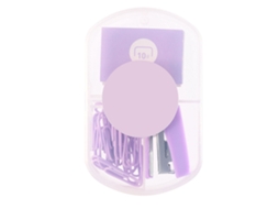 Grapadora Mini Portátil Cálida Y Cute, Ahorro de Esfuerzo Con Grapas Y Clips para Oficina Y Escuela, Color Lila Púrpura