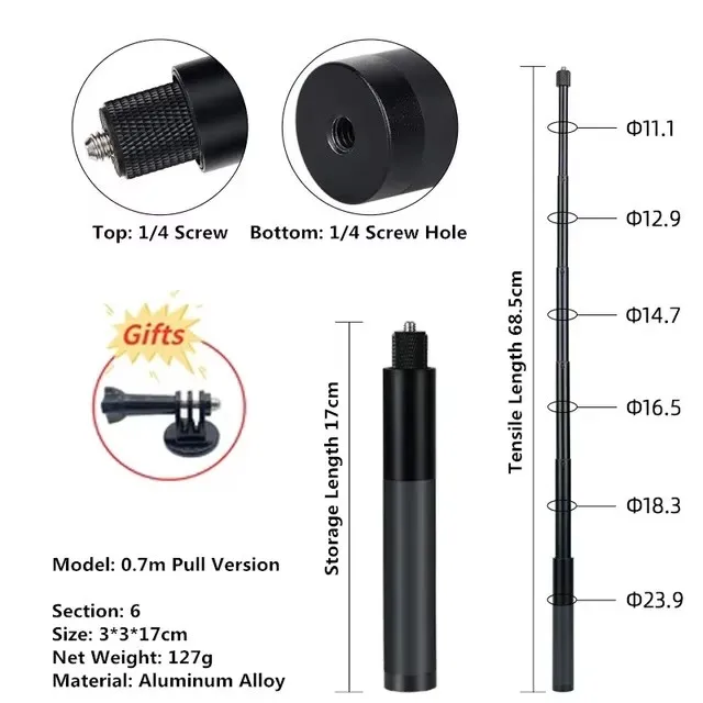 Kit De Bastão Selfie Invisível Para Insta360 X5 X4 Com Efeito Bullet Time E Alça Câmeras Panorâmicas Ace Pro 2 Gopro-aquaforge