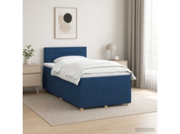 Vidaxl Cama Box Spring Com Colchão Azul 120 X 200 Cm Tecido