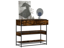 Vidaxl Mesa Consola 90x35x80 Cm Derivados De Madeira Carvalho Fumado