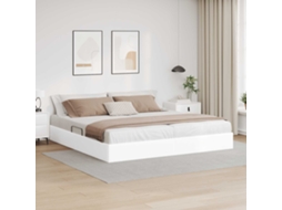 Vidaxl Estrutura De Cama Ottoman Branco Puro 200 X 200 Cm