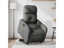 Vidaxl Poltrona Elevatória De Massagens Tecido Cinzento-escuro