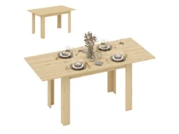 Mesa Extensível 140 180cm Retangular Moderna 6 8 Lugares Madeira Natural