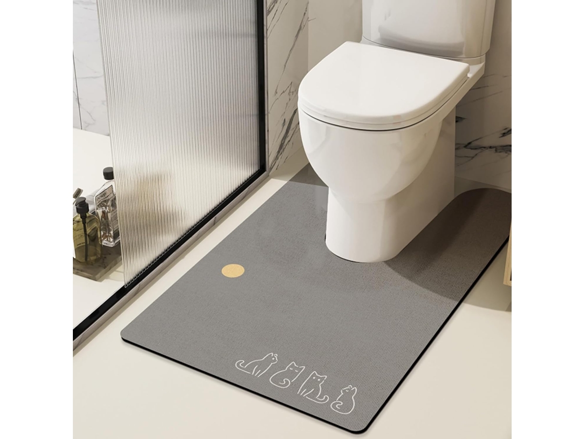 Tapete De Vaso Sanitário Com Contorno, Tapete De Banho Antiderrapante De Diatomita, Formato Em U, Lavável