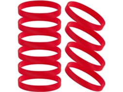 Creatcabin 10 Pulseiras de Silicone para Adultos, Pulseira de Segurança Colorida, Pulseira Esportiva Elástica para