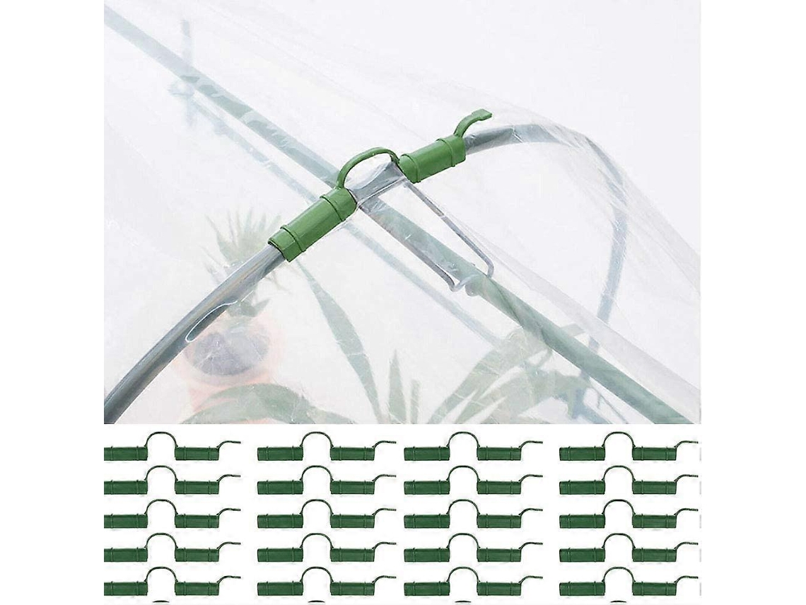 20 Abrazaderas para Invernadero, Clips para Tuberías y Film, Resistente, Fácil Uso, 11mm S/MARCA