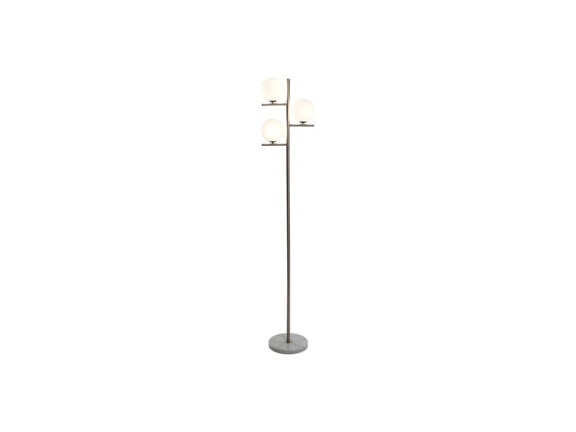 Luminária de Chão em Mármore com Esfera de Cristal, 27x23x143cm ALEXANDRA HOUSE LIVING