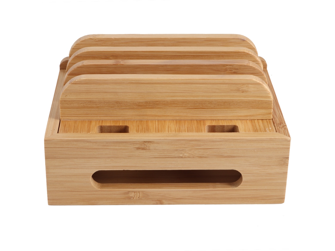 Organizador de Mesa em Bambu AQUAFORGE com Suporte para Celular