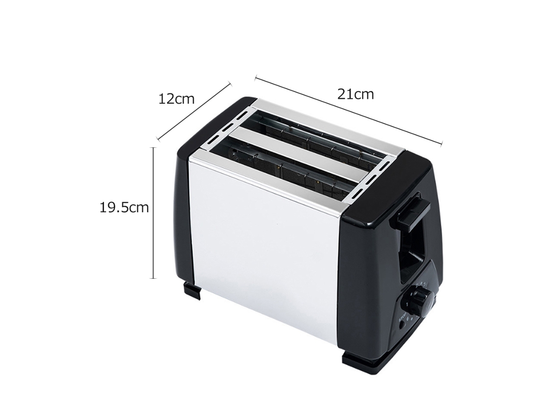 Torradeira Maker Inox com 2 Fendas 6 Níveis 750w para Pão Sanduíche Café da Manhã | S/MARCA