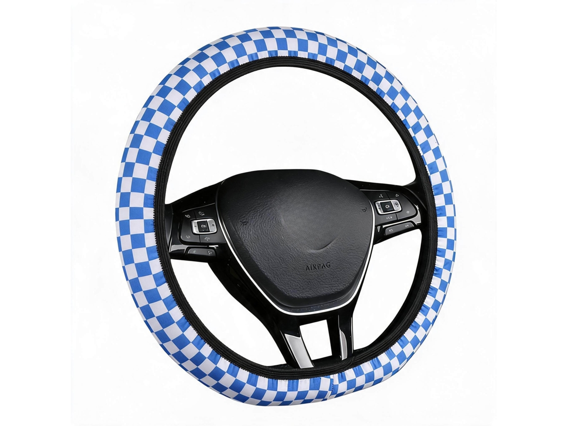 Capa Universal para Volante de Carro HENTEN HOME para Diâmetro de 38 Cm Antiderrapante e Absorvente de Suor (azul Claro)