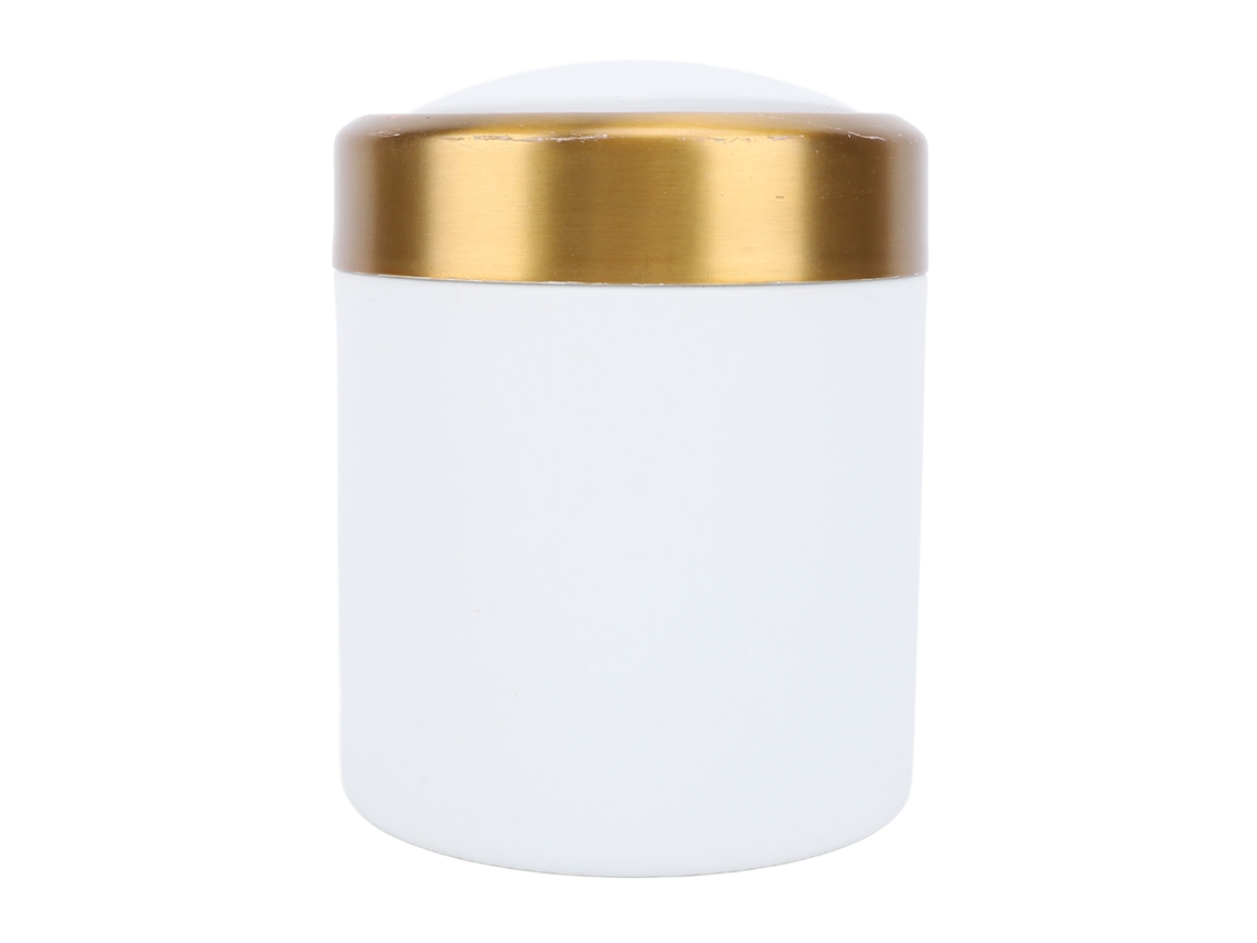 Baok-lixeira De Mesa Em Aço Inoxidável Estilosa Lixeira Pequena De Mesa Com Tampa Para Sala De Estar Cozinha Escritório Branco