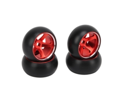 4pcs Pneus De Derrapagem Rc Em Liga De Alumínio Para Carros Rc Wltoys K989 K969 P939 28413 1/28 Vermelho