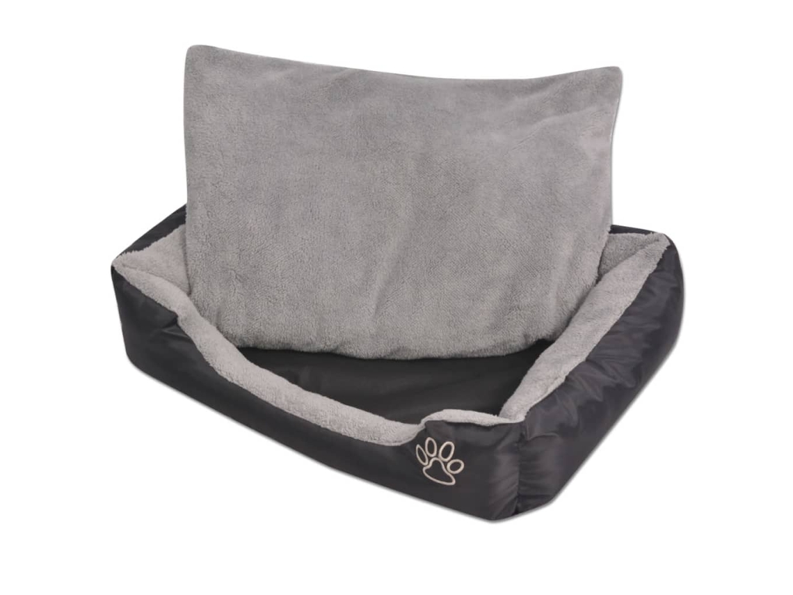 Vidaxl Cama Com Almofada Acolchoada Tamanho S Preto