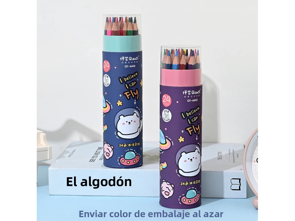 Conjunto de Lápis de Cor Pré apontados , Cores Vibrantes e Suaves, de Longa Duração e Resistentes Ao Desbotamento. MDUG (24 Cores)