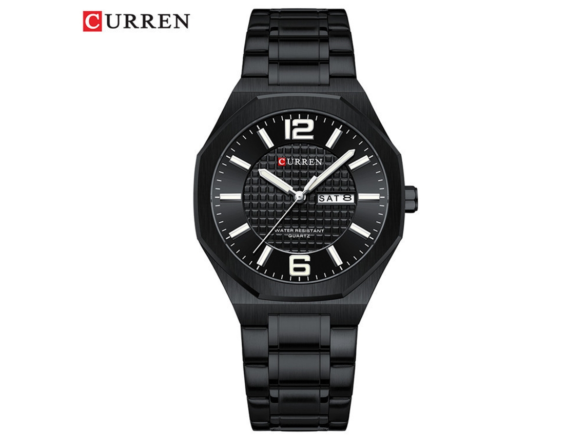 Relógio de Quartzo MDUG Simples e À Prova D'água com Pulseira de Aço Inoxidável, Estilo Casual de Negócios (preto)