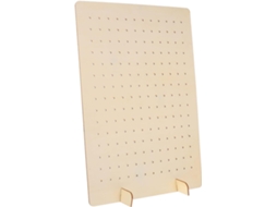 Expositor Joias Madeira Estrutura Desmontável Painel Vertical Perfurado Exibir Organizar Colares Brincos Bege GOKOCO