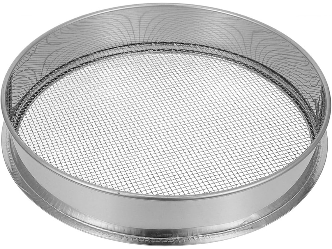 Peneira de Aço Inoxidável para Flores, 30 Cm, para Jardinagem e Triagem de Cascalho, Areia Grossa e Malha Fina. SFUSHOS
