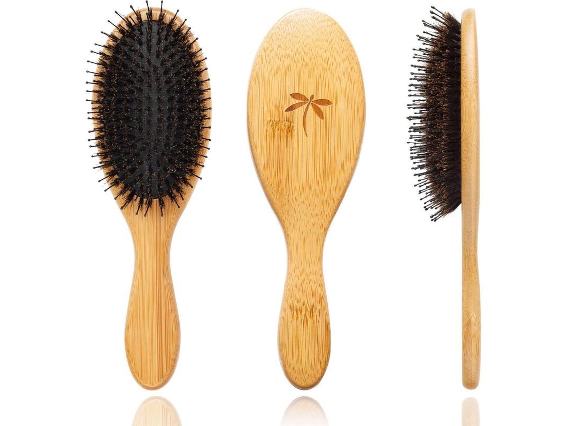 Pincel De Cerdas De Jabalí Para Mulheres E Homens, Escova Desembaraçadora Para Cabelo Seco, Grosso E Crespo
