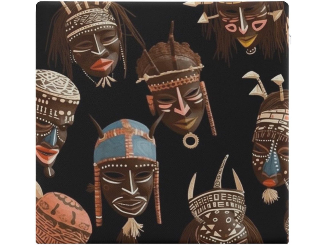 Almofada Quadrada De Espuma Viscoelástica Com Estampa Étnica Tribal Africana, Almofada Macia Para Cadeira De Varanda