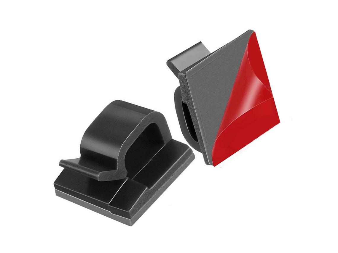 Suporte De Cabos Auto-adesivo Quadrado Preto Pequeno Para Mesa