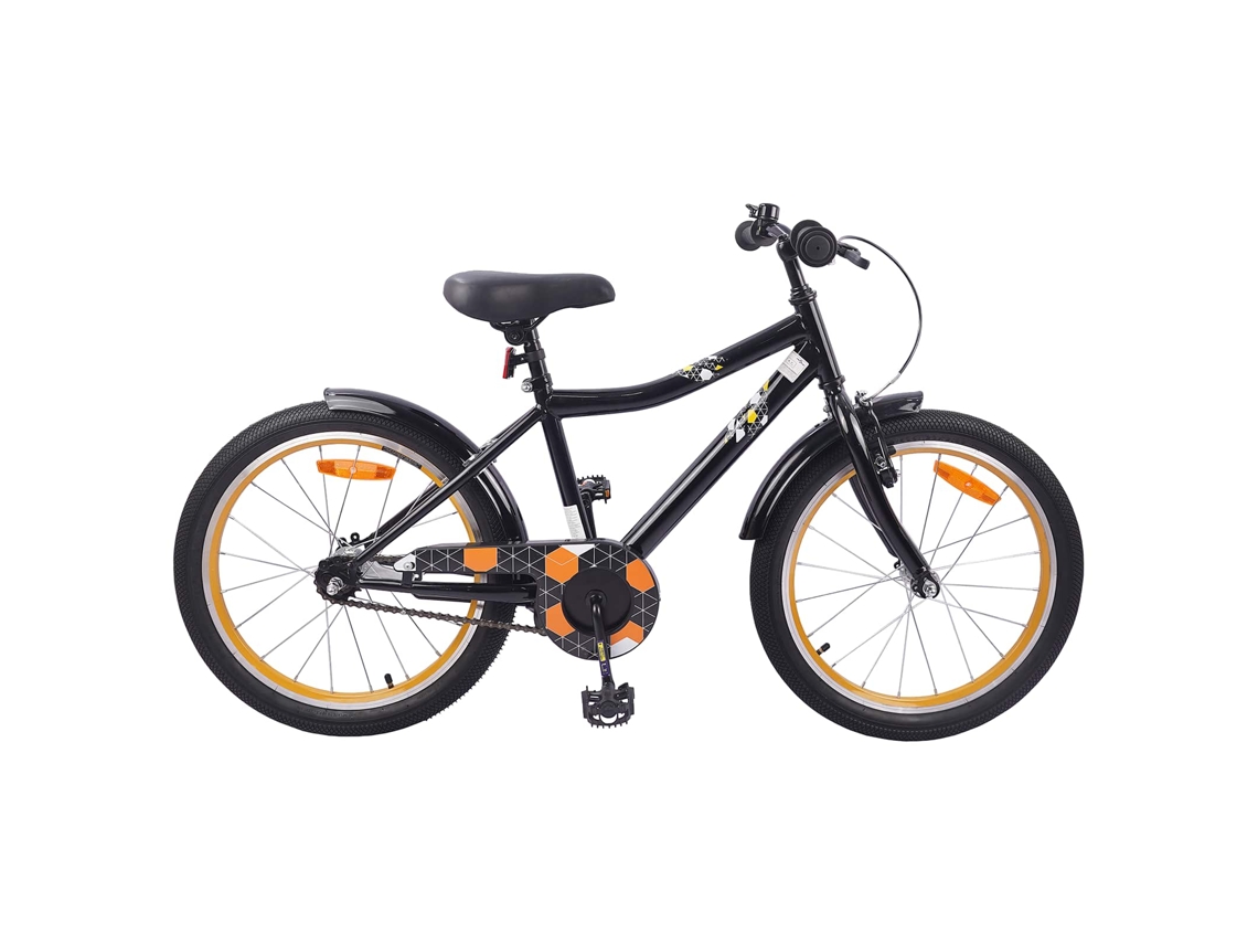 Vidaxl Bicicleta Infantil 18 Polegadas Para 5-7 Anos Preto