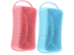 Conjunto De 2 Escovas Silicone Para Banho Beauvorty, Escova Pequena Esfoliante Para Corpo E Shampoo