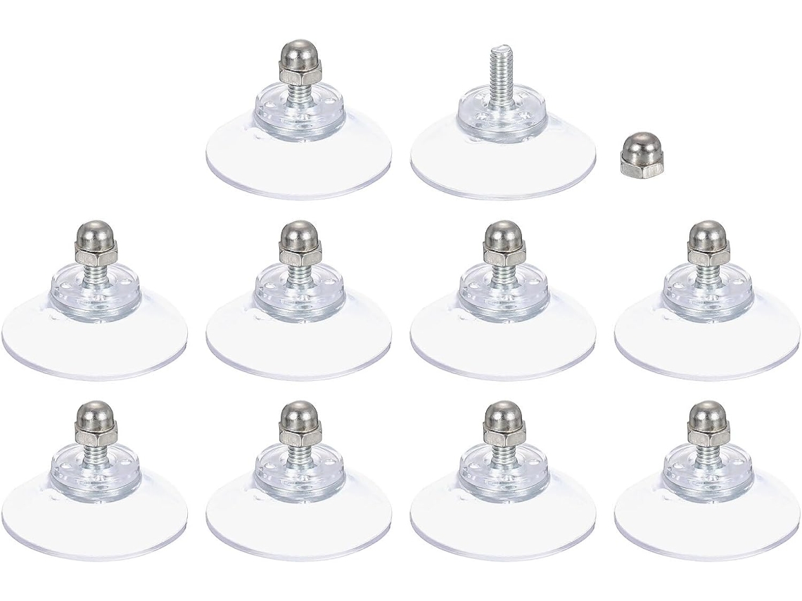 Jkapcyjfhf Pacote Com 10 Ventosas Em Formato De C Vidro 30mm Diâmetro Fuso M4 X 10mm