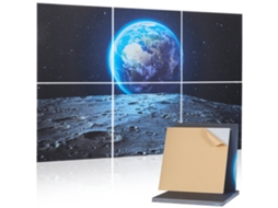 Conjunto De 6 Painéis Acústicos Decorativos Autoadesivos 600x600mm Em Poliéster Cor Terra Tekmaquinas