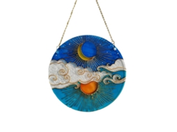 Decoração De Janela Com Sol Lua Nuvens De Acrílico Colorido