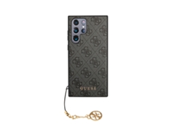 Capa com Cordão Ultra Edition Pingente para Samsung Galaxy S23 Ultra GUESS Acrílico Cinzento