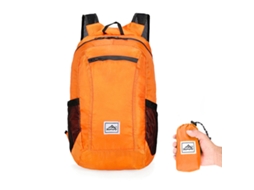 Mochila Dobrável De 15 Litros Para Atividades Ao Ar Livre, Camping, Viagens E Escola, Laranja De Alta Qualidade