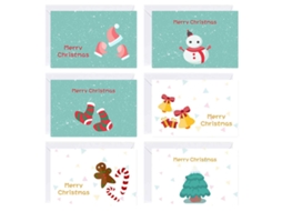 Conjunto de Cartões de Natal com Mensagem e Adesivos para Envelope NEVEANCE