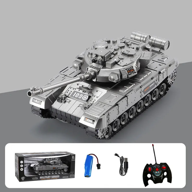 Tanque De Controle Remoto, Carro De Guerra Militar De Controle Remoto Com Som, Luz E Música, Modelo Recarregável.