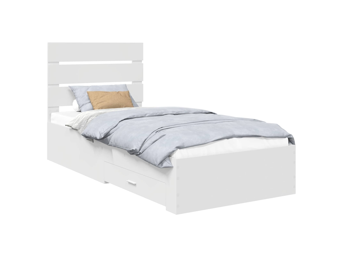 Estrutura de Cama Branco 90 X 190 cm Madeira Processada