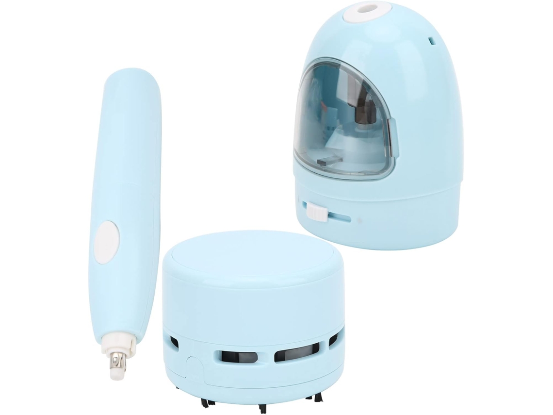 Apontador De Lápis Automático Portátil Azul Compacto, Com Mecanismo