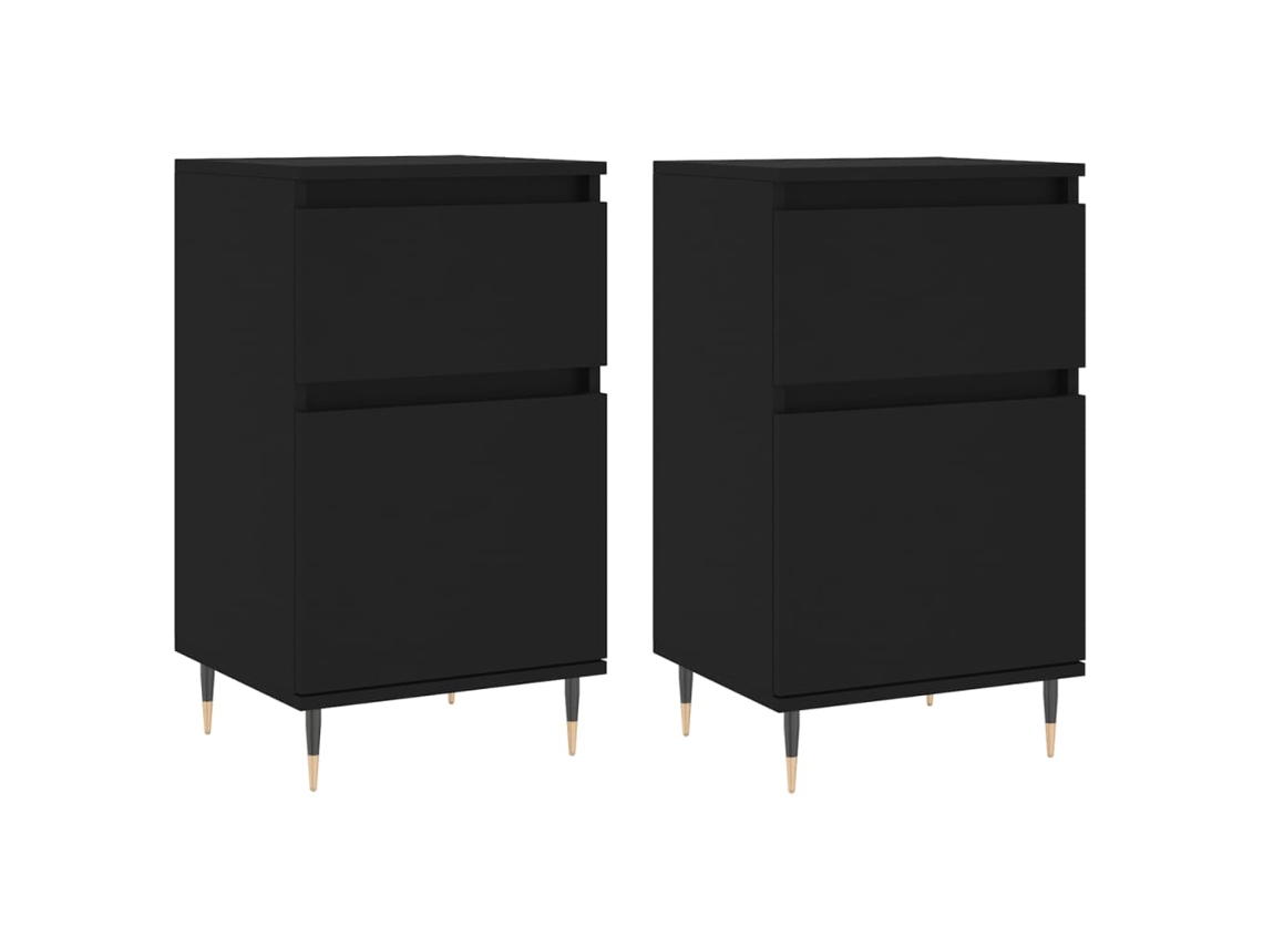 Conjunto de aparadores 40x35x70 cm Madeira Preto MAISON EXCLUSIVE