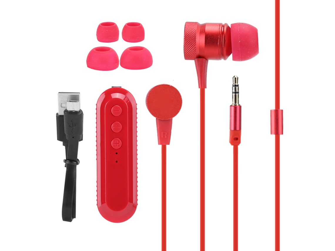 Fone Mali Bluetooth 4.1 Lavalier, Clip-on, Transmissão Estável, Vermelho