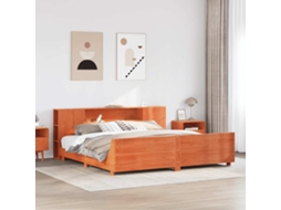Vidaxl Cama Sem Colchão 200x200 Cm Pinho Maciço Castanho-mel