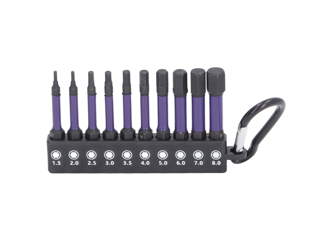 Conjunto De 10 Brocas De Parafuso Magnéticas De Alta Torsión Antideslizante Com Cabo Hexagonal De 6.35mm