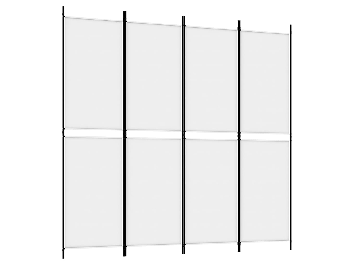 vidaXL Biombo com 4 painéis 250x200 cm tecido branco