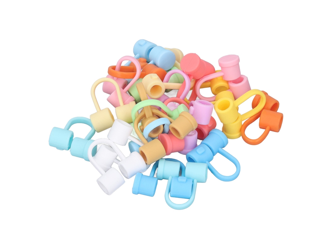 Tampas para Canudos LAXISCREED Arco íris Reutilizáveis 24pcs