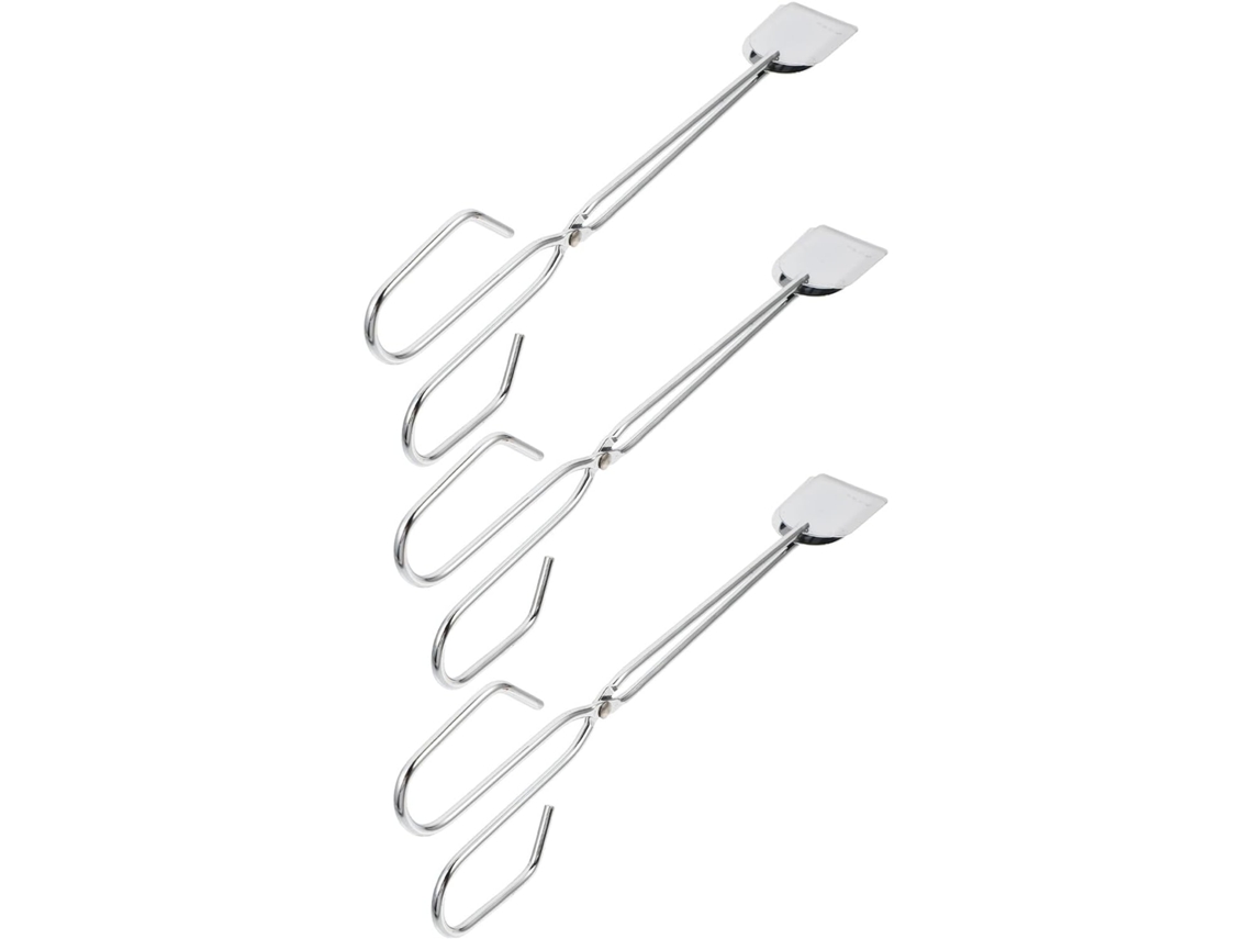 Conjunto De 3 Pinças Ferro Popetpop 26cm Para Churrasco Ao Ar Livre, Ferramenta Anti Escaldante Para Grelhar, Pinças