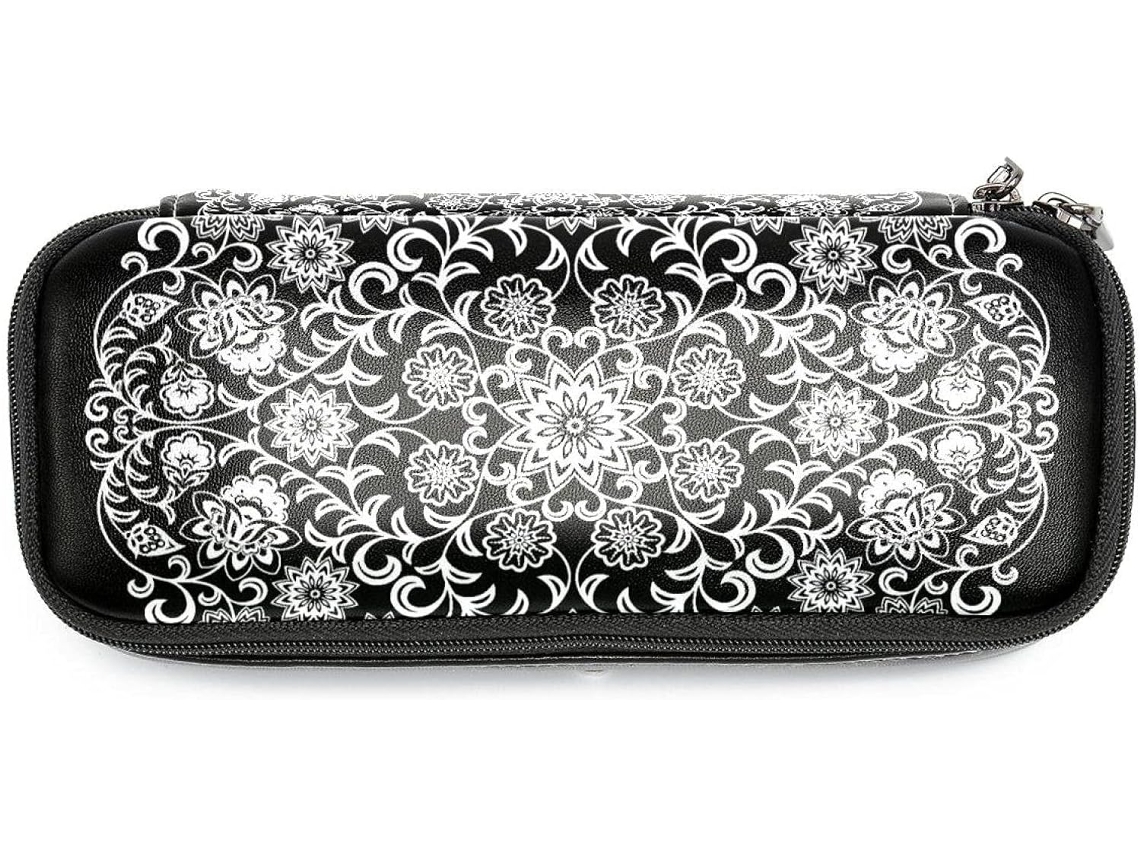Bolsa organizadora circular com estampa de mandala, grande capacidade, organizador de canetinhas, essencial, mochila escolar, bolsa