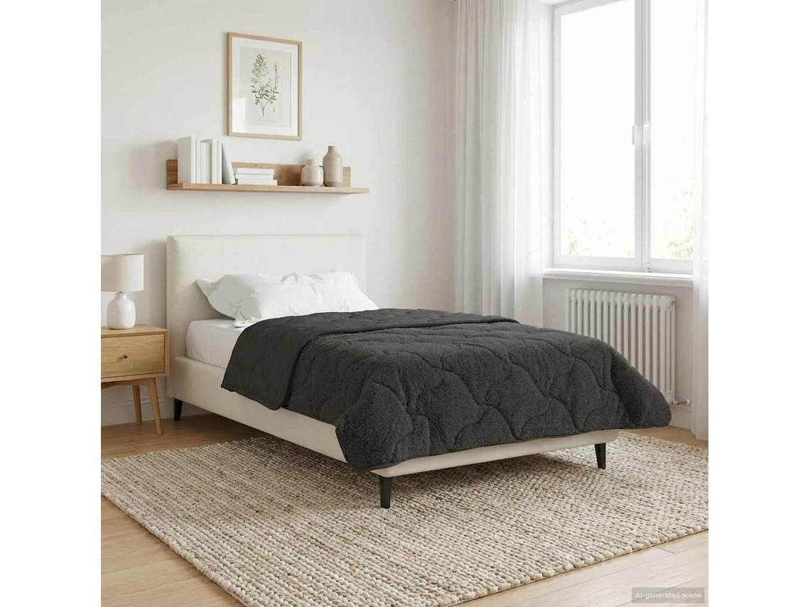 Vidaxl Edredom De Verão Simples 155 X 220 Cm Verão Antracite