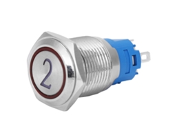 Interruptor de Botão Flat 5 Pinos com Luz e Símbolos Digitais