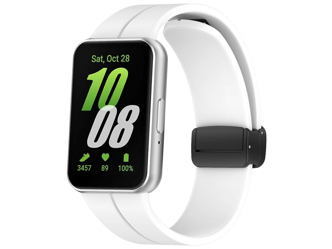 Pulseira De Silicone Com Fecho Dobrável Magnético Para Samsung Galaxy Fit 3 Sm-r390