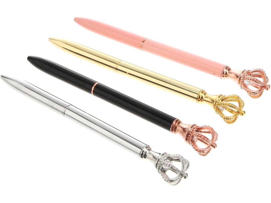 Conjunto De 4 Canetas Esferográficas Metal, Para Assinatura, Gel,